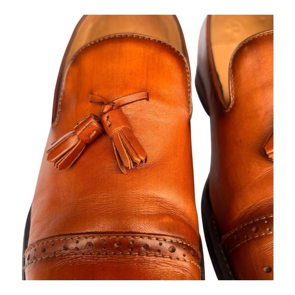 La Milano Mens Tracy 11 Tasseled Leather Cap Toe Cognac Ombré Oxfords Sz 9.5EEE main image 3